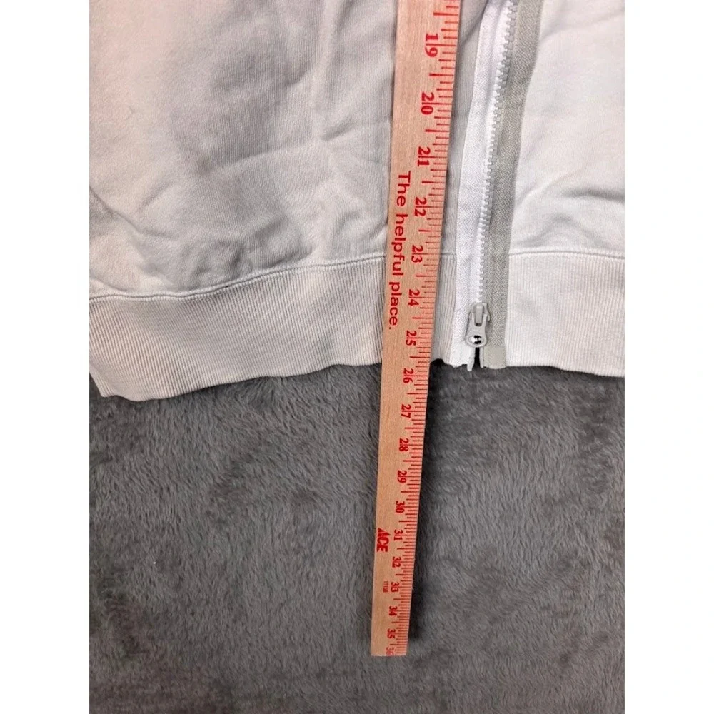 Nike Colorblock Swoosh Logo Zipper Front‎ Sweatshirt Cream Beige Size M